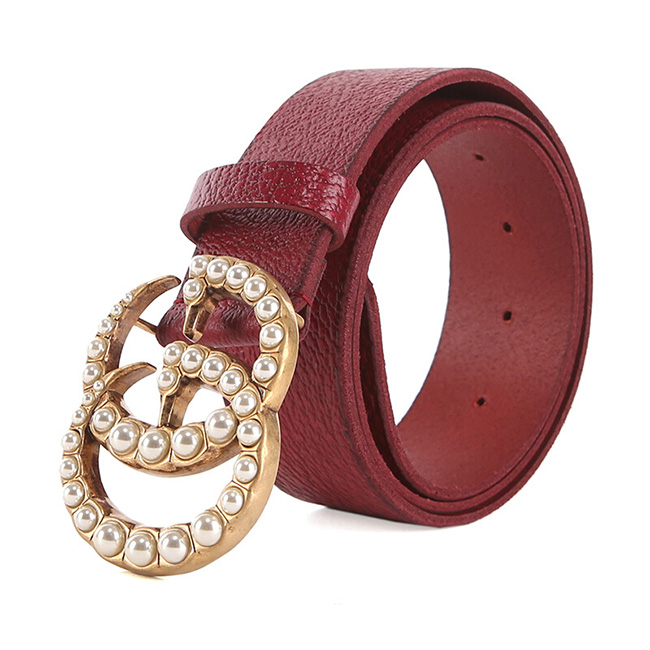 グッチ GUCCI パール ダブルG バックル レザー ベルト453260 DU53T 8984