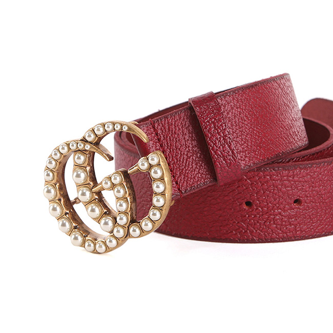 グッチ GUCCI パール ダブルG バックル レザー ベルト453260 DU53T 8984