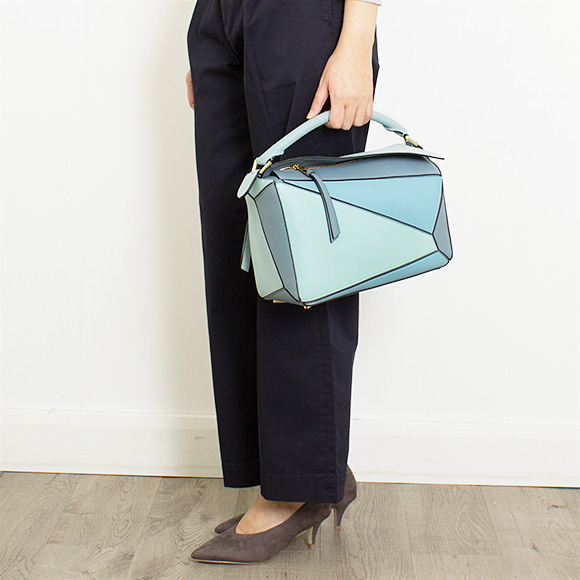 ロエベ LOEWE バッグ レディース 2WAYハンド/ショルダーバッグ PUZZLE BAG [パズル バッグ] アクアブルー/ライトブルー/ストーンブルー 322 30US20 6235