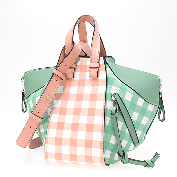 ロエベ LOEWE バッグ レディース 2WAYハンド/ショルダーバッグ サーモンピンク HAMMOCK GINGHAM SMALL [ハンモック スモールバッグ] 321 04 S35 7736