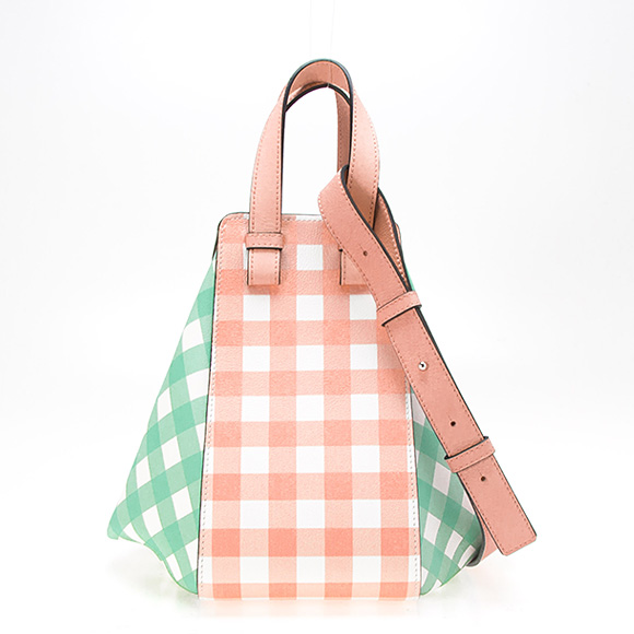 ロエベ LOEWE バッグ レディース 2WAYハンド/ショルダーバッグ サーモンピンク HAMMOCK GINGHAM SMALL [ハンモック スモールバッグ] 321 04 S35 7736