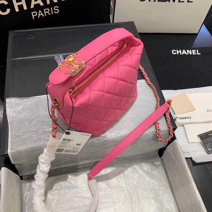 シャネル CHANEL ハンドバッグ 斜め掛け ラムスキン  ゴールド金具 ピンク AS1746LBLKGP