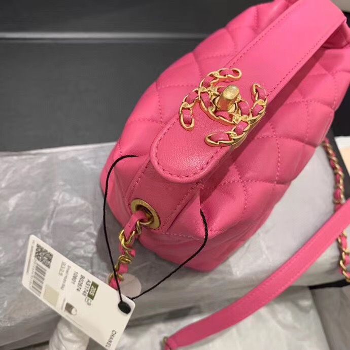 シャネル CHANEL ハンドバッグ 斜め掛け ラムスキン  ゴールド金具 ピンク AS1746LBLKGP