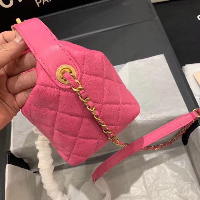 シャネル CHANEL ハンドバッグ 斜め掛け ラムスキン  ゴールド金具 ピンク AS1746LBLKGP