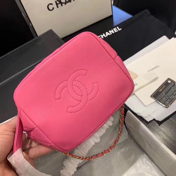シャネル CHANEL ハンドバッグ 斜め掛け ラムスキン  ゴールド金具 ピンク AS1746LBLKGP