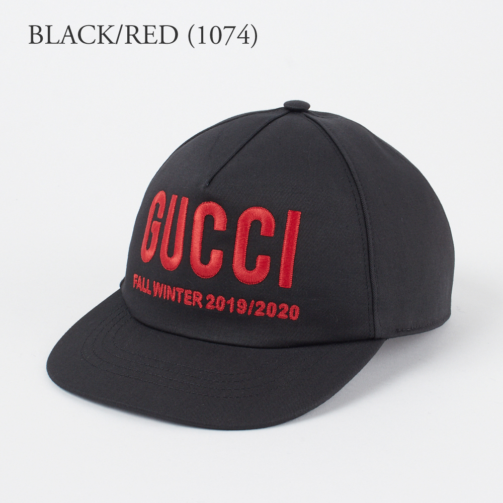 GUCCIグッチ ベースボールキャップ エンブロイダリー 596211 3HI49 1074コットン 帽子 ブラック ロゴ メンズ