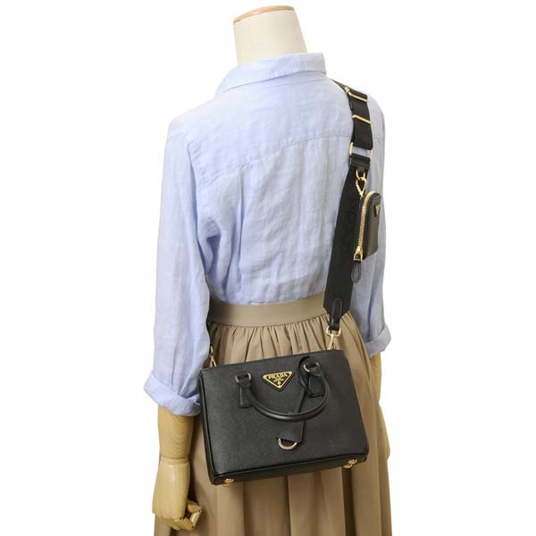 プラダ PRADA ハンドバッグ ブラック 1BA296 NZV F0632 V41 サフィアーノ 2WAYショルダーバッグ