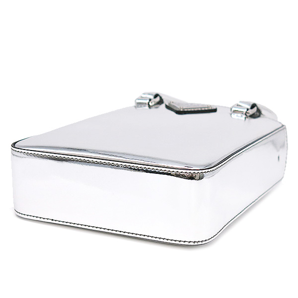 プラダ PRADA 2WAYバッグ スモール ブラッシュドレザー トート パテントレザー シルバー金具 1BA331