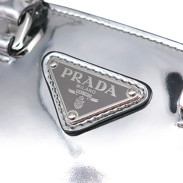 プラダ PRADA 2WAYバッグ スモール ブラッシュドレザー トート パテントレザー シルバー金具 1BA331
