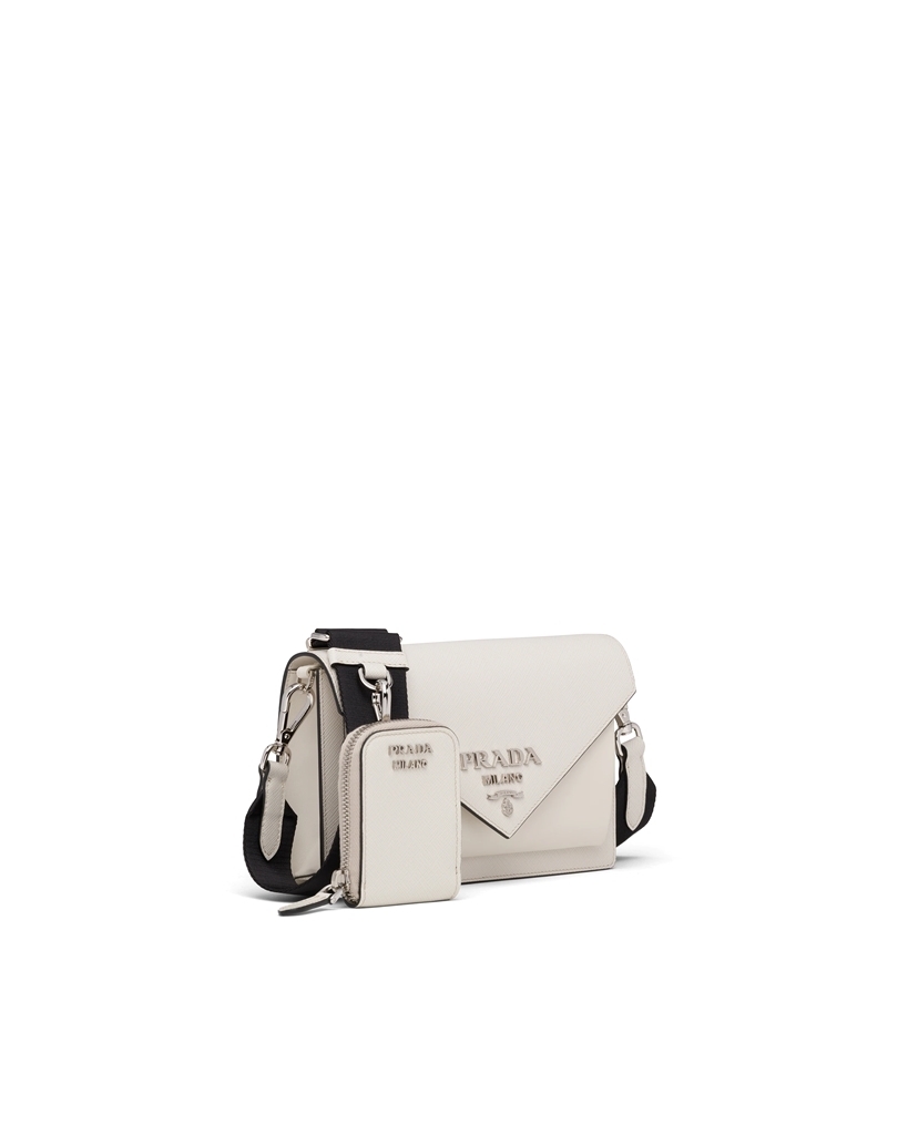 PRADA プラダ サフィアーノレザー ミニ エンベロープバッグ ホワイト 1BP020_2EVU_F0VCN