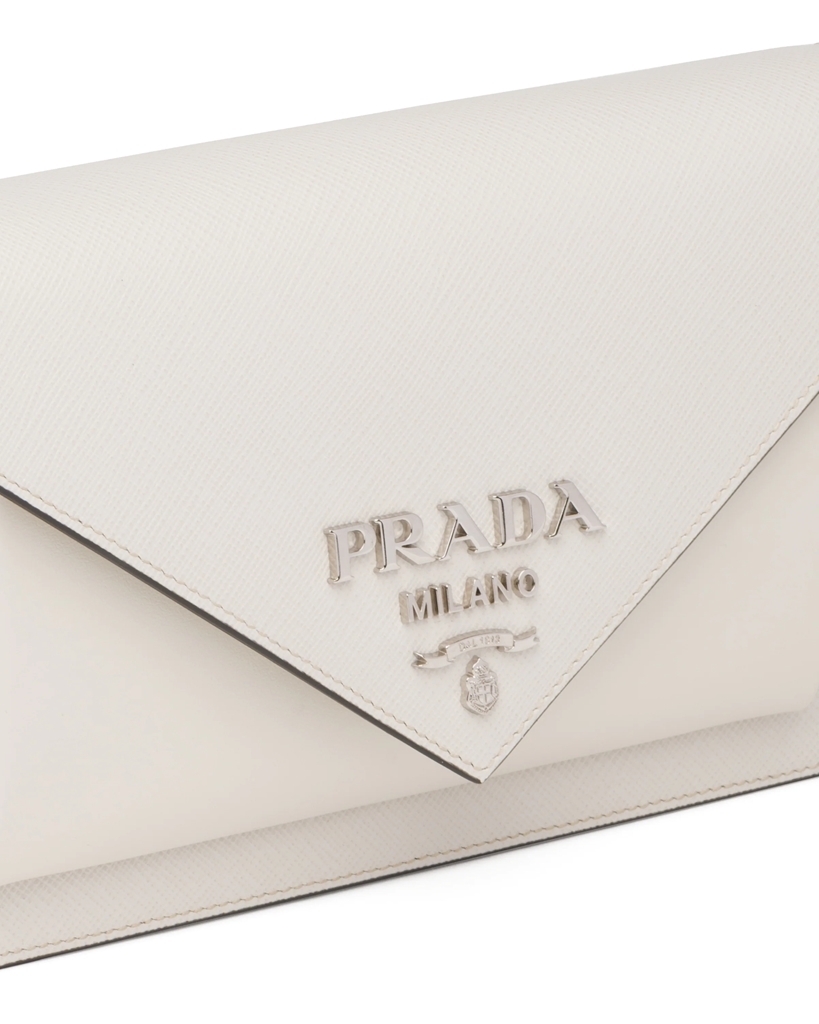 PRADA プラダ サフィアーノレザー ミニ エンベロープバッグ ホワイト 1BP020_2EVU_F0VCN