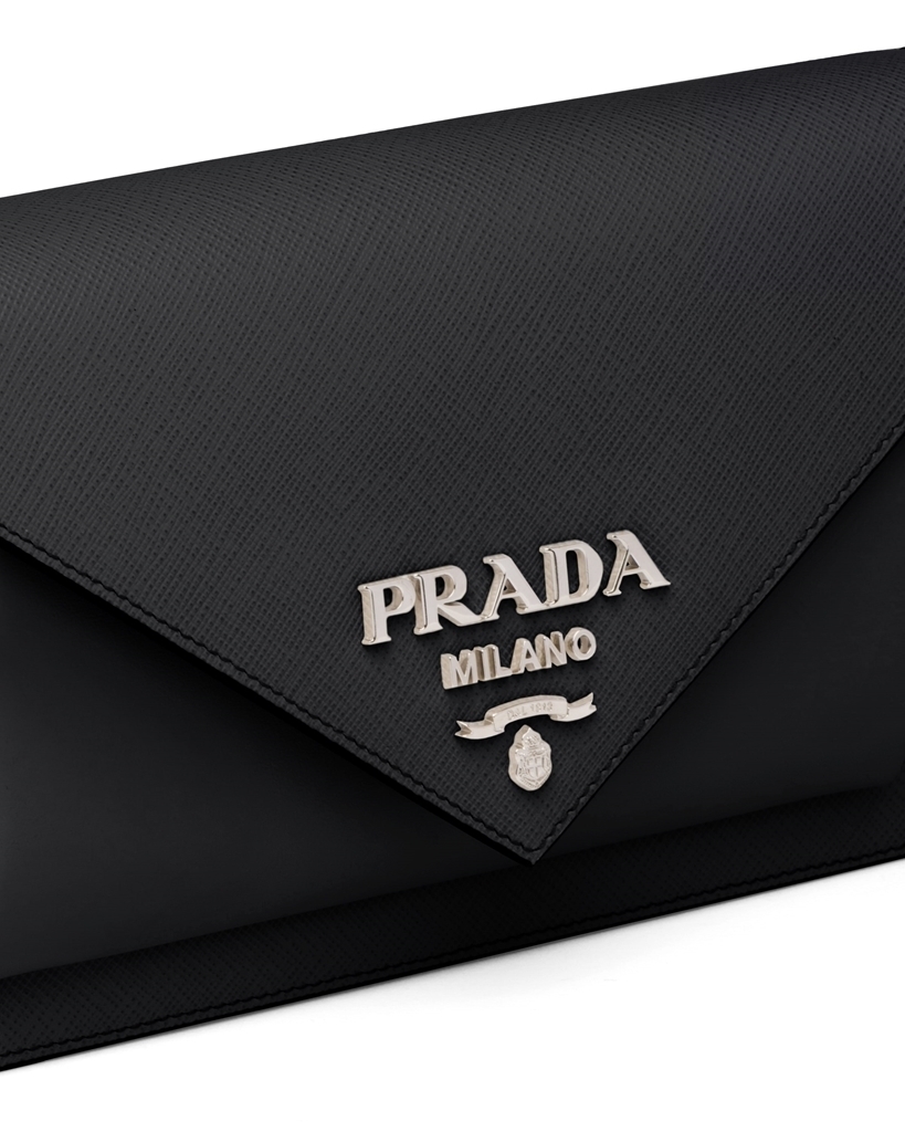 PRADA プラダ サフィアーノレザー ミニ エンベロープバッグ ブラック 1BP020_2EVU_F0VCN