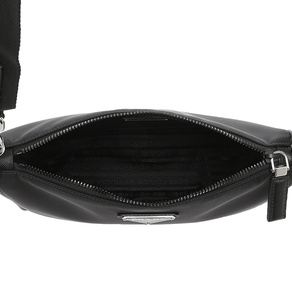 プラダ バッグ ショルダーバッグ ナイロン サフィアーノ ポーチ トライアングルロゴ ブラック メンズ レディース PRADA 2VH113 2DMH OOO F0002