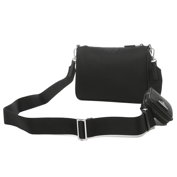 プラダ バッグ ショルダーバッグ ナイロン サフィアーノ ポーチ トライアングルロゴ ブラック メンズ レディース PRADA 2VH113 2DMH OOO F0002
