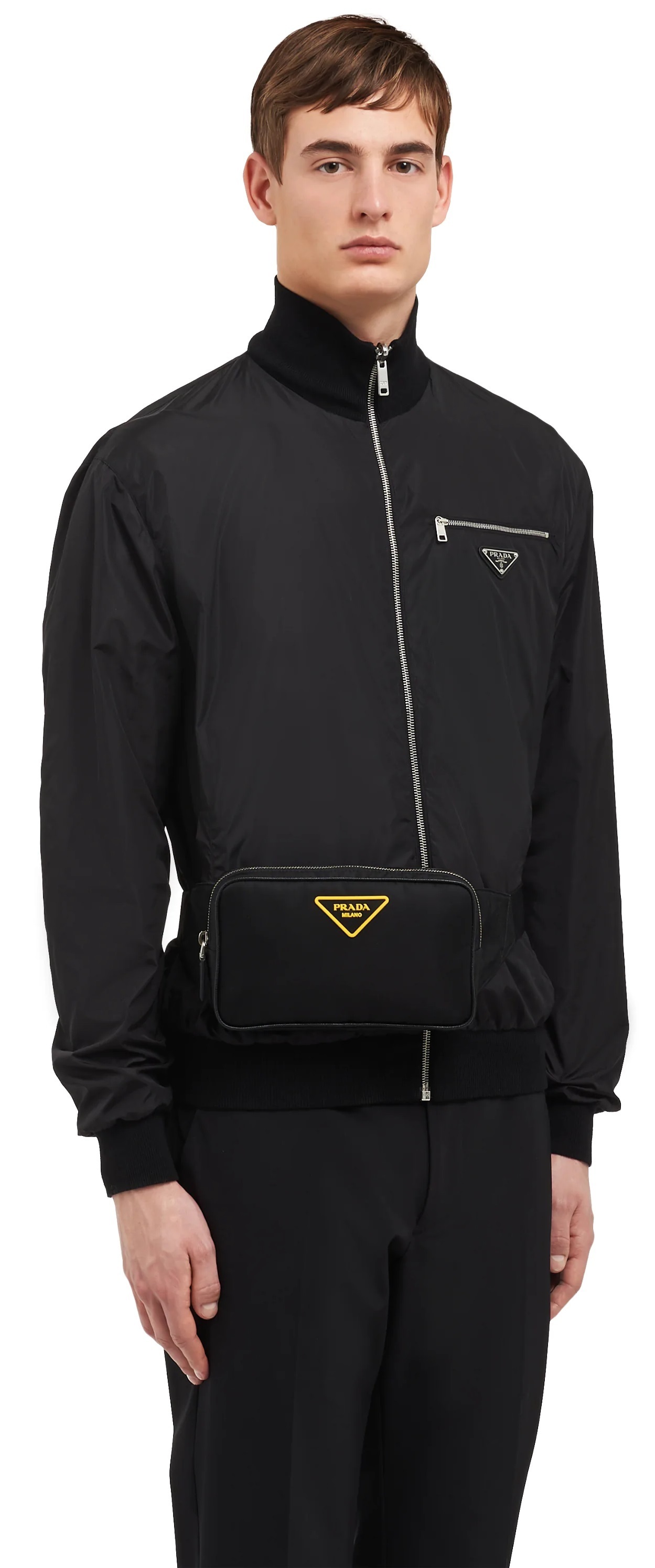 プラダ PRADA スペシャルラバーロゴナイロンベルトバッグ ブラック 2VL977_074_F0C5Z_V_WWO