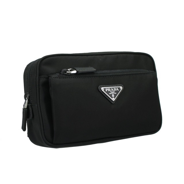 プラダ PRADA サフィアーノレザー/ナイロン ベルトバッグ ブラック 2VL9772DMGF0002
