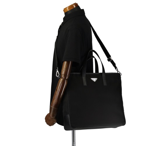 プラダ トートバッグ ビジネスバッグ テスートサフィアーノ トライアングルロゴ ブラック メンズ PRADA 2VG064 064 F0002