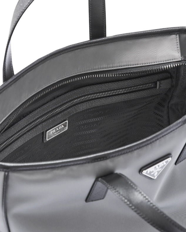 プラダ トートバッグ ビジネスバッグ テスートサフィアーノ トライアングルロゴ グレー/ブラック メンズ PRADA 2VG064_064_F0H16
