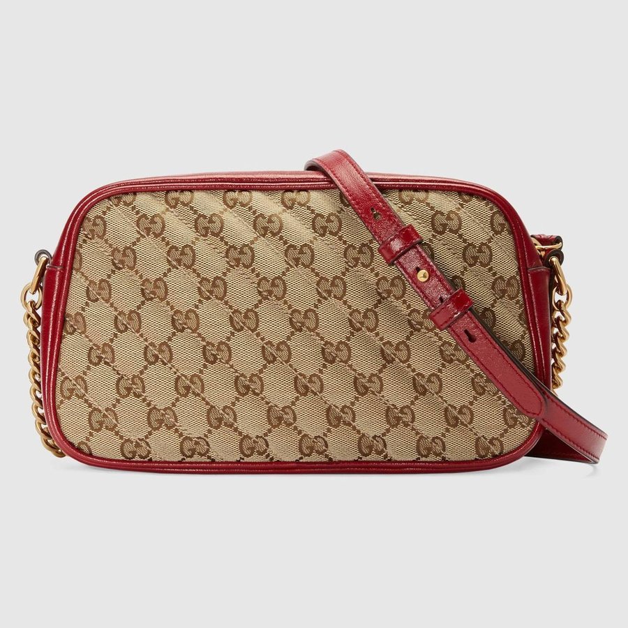 グッチ GUCCI GGマーモント スモール ショルダーバッグ レッド レザー 447632 HVKEG 8561