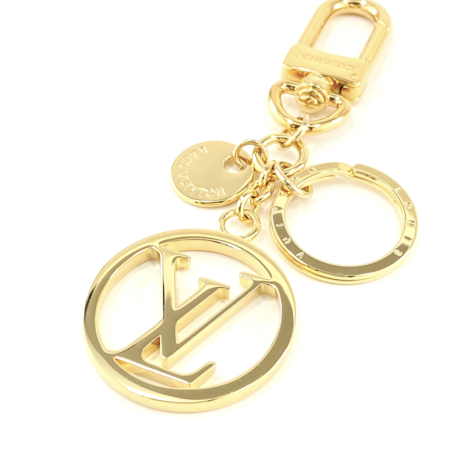 ルイヴィトン LOUIS VUITTON キーホルダー キーリング バッグチャーム LV サークル ゴールド M68000