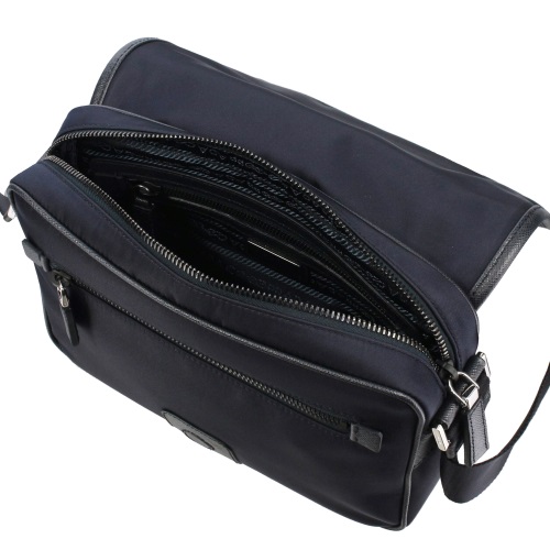 プラダバッグ ショルダーバッグ ナイロン サフィアーノ トライアングルロゴ ブラック メンズ レディース PRADA 2VD041 2DMH F0002
