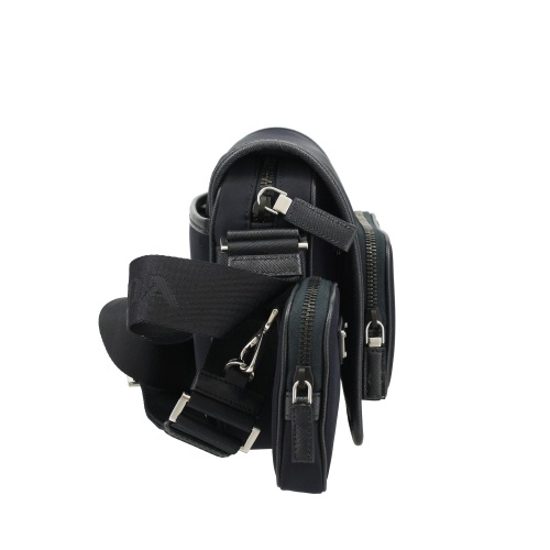 プラダバッグ ショルダーバッグ ナイロン サフィアーノ トライアングルロゴ ブラック メンズ レディース PRADA 2VD041 2DMH F0002