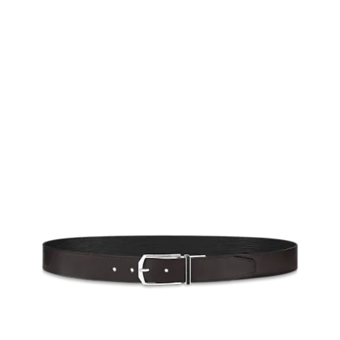 LouisVuitton スレンダー 35MM リバーシブル ベルト 黒 レザー M0128Q
