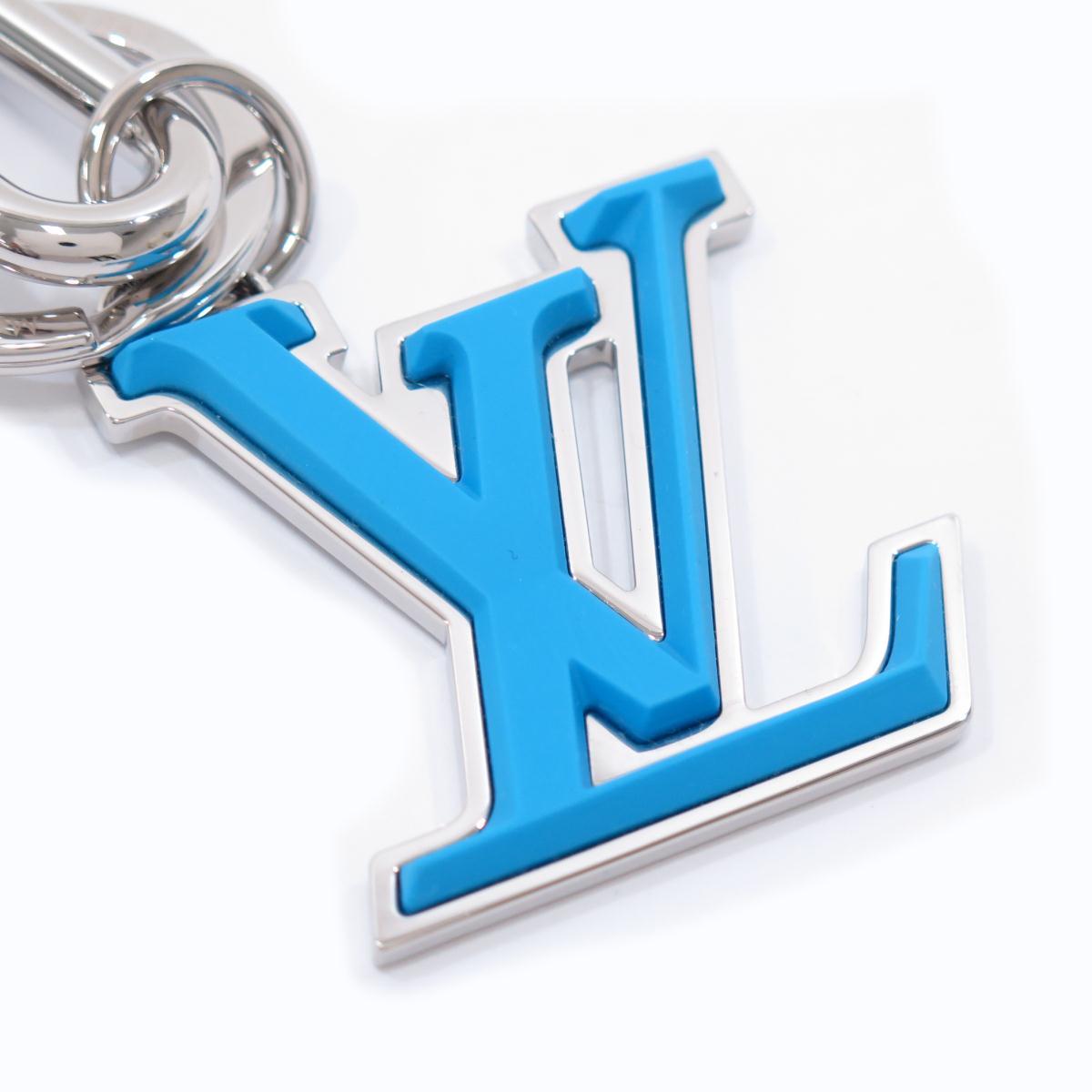 ルイ・ヴィトン LOUIS VUITTON ポルトクレ ネオ LVソフト キーホルダー ラバー ブルー シルバー M69303