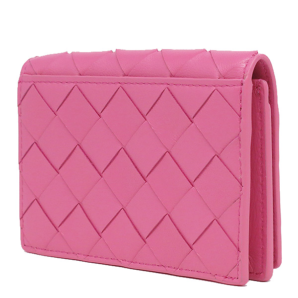 ボッテガヴェネタ BOTTEGAVENETA カードケース イントレチャート NAPPA 羊革 カーフ ピンク 名刺入れ シルバー金具 593115VCPP33520 レディース