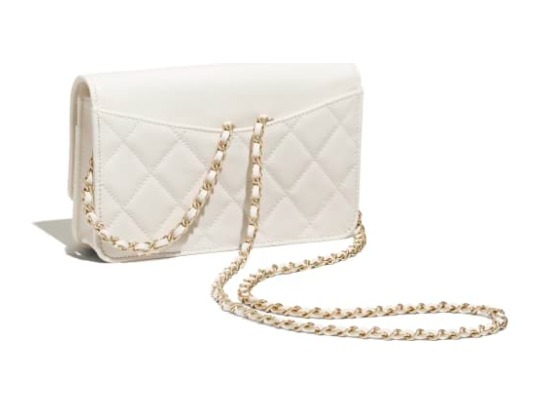 シャネル CHANEL チェーンウォレット ゴートスキン ホワイト AP2020 B05132 10601