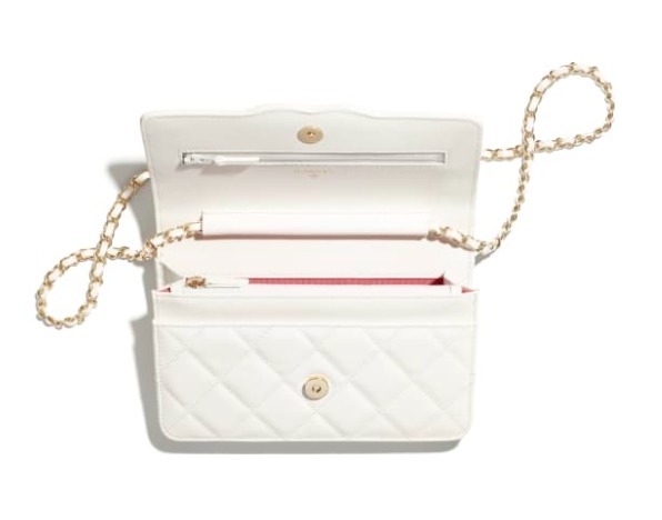 シャネル CHANEL チェーンウォレット ゴートスキン ホワイト AP2020 B05132 10601