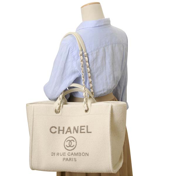 シャネル CHANEL バッグ トートバッグ レディース ホワイト ラージショッピングバッグ 2WAYショルダーバッグ A66941 B06387 NE261
