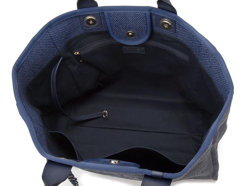 シャネル CHANEL トートバッグ A66941-Y84117-5B749 チェーンショルダー キャンバストート ネイビー