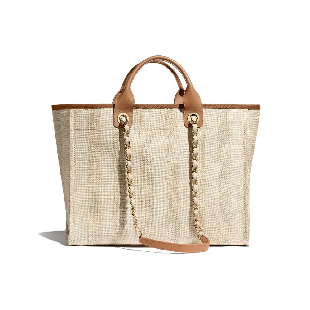 シャネル CHANEL カーフスキン ショッピング バッグ ベージュ A66941 B02336 N5442