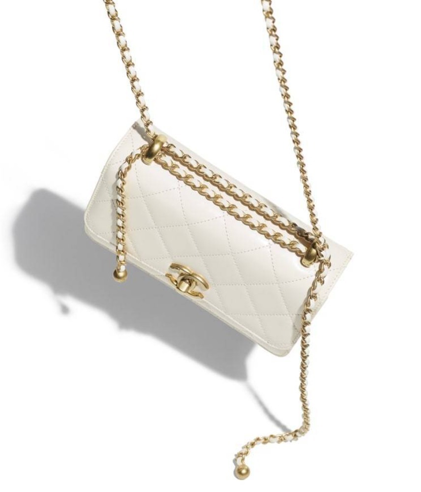シャネル CHANEL ミニ フラップバック カーフスキン ホワイト AS2615 B05973 10601