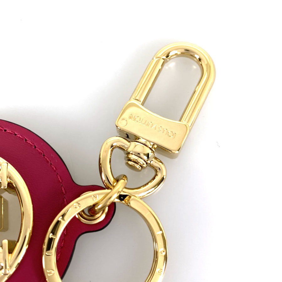 ルイ・ヴィトン LOUIS VUITTON ポルト クレ・LV ポンヌフ M80238 ピンク ブラック ゴールド カーフレザー キーホルダー・キーケース