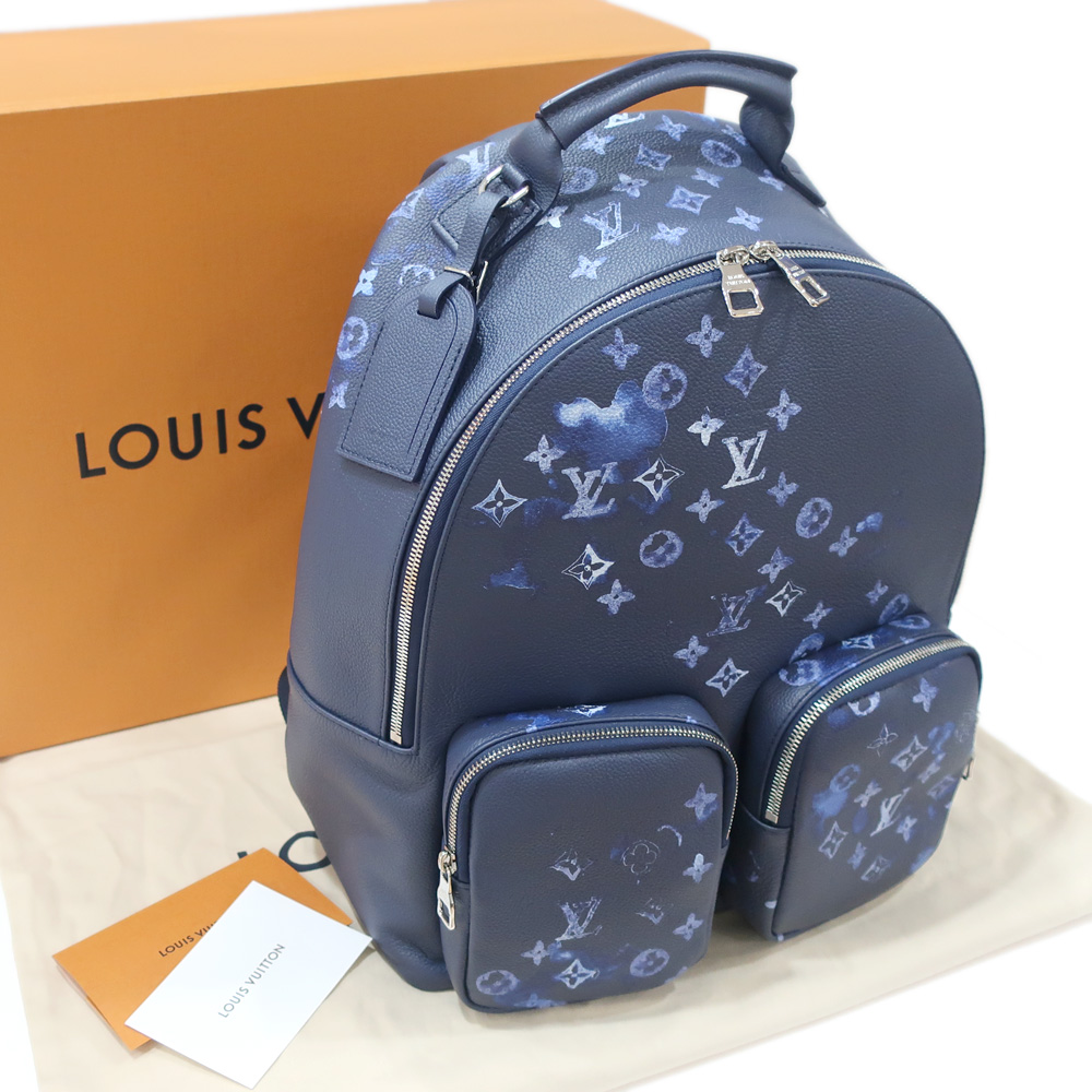 ルイヴィトン マルチポケット・バックパック M57841 レザー ネイビー リュック メンズ