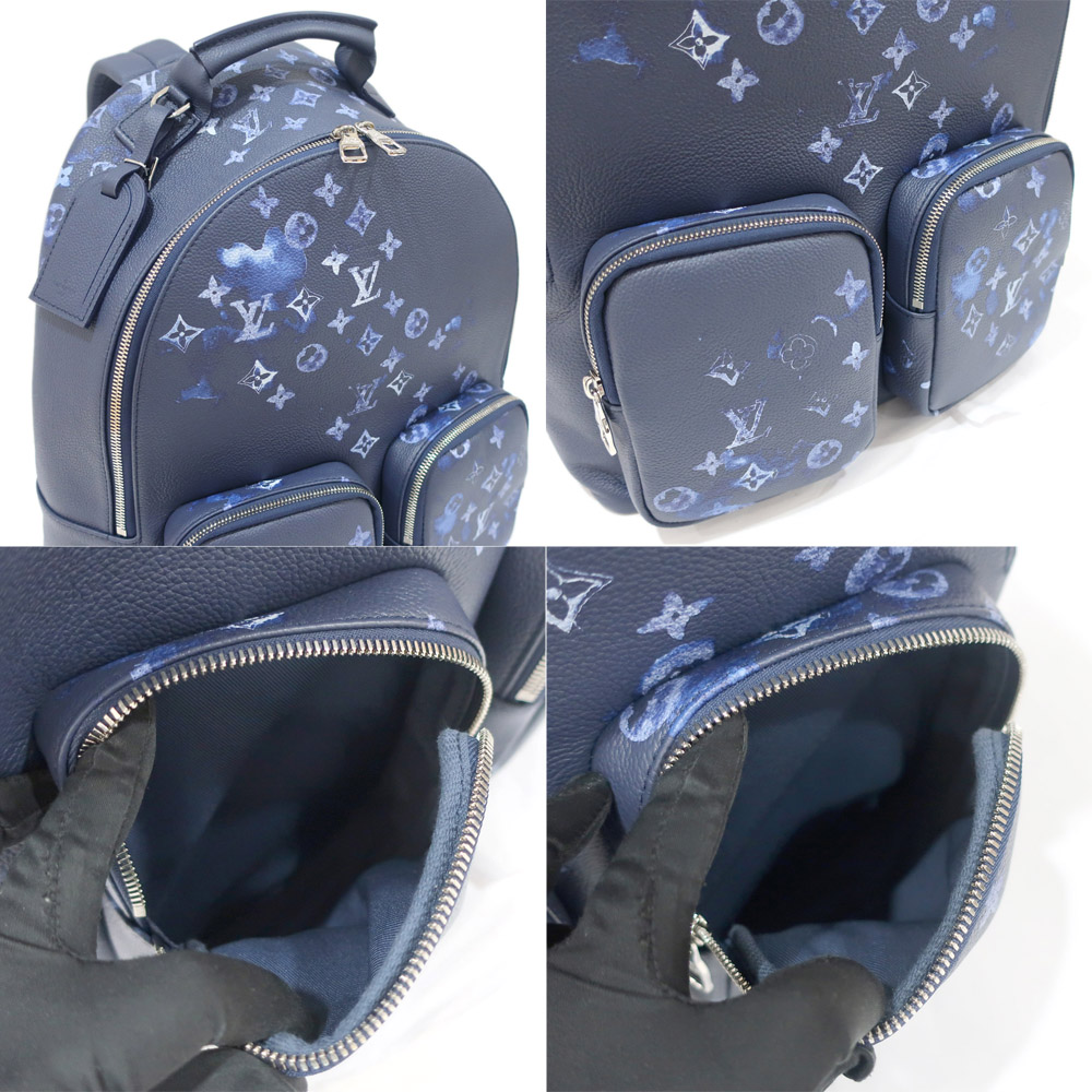 ルイヴィトン マルチポケット・バックパック M57841 レザー ネイビー リュック メンズ