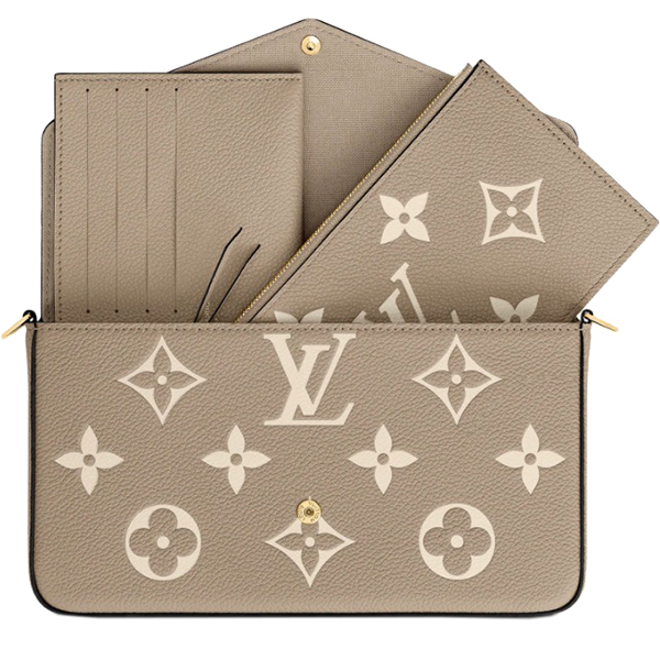 LOUIS VUITTON ルイヴィトン M69977 モノグラム・アンプラント ポシェット・フェリシー チェーンウォレット ベージュ