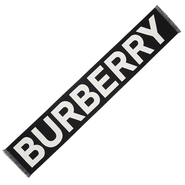 バーバリー BURBERRY マフラー メンズ レディース 8035524 BLACK ブラック/ホワイト
