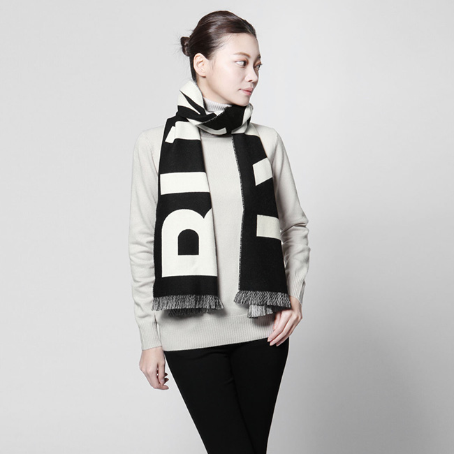 バーバリー BURBERRY マフラー メンズ レディース 8035524 BLACK ブラック/ホワイト