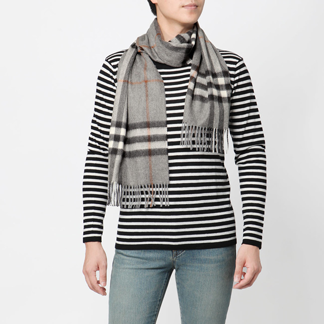 バーバリー BURBERRY マフラー メンズ レディース 8016395 GREY グレー