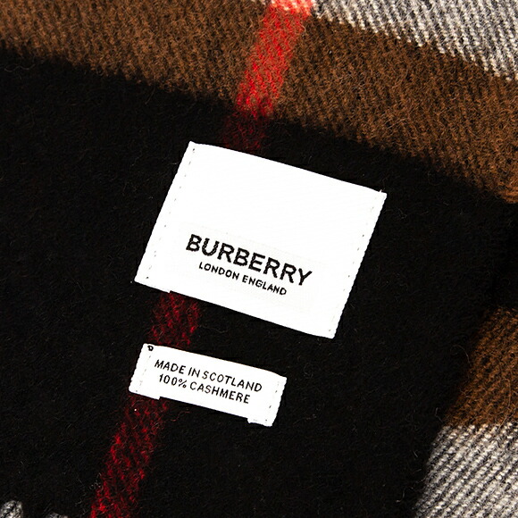 バーバリー BURBERRY カシミアマフラー （カシミヤ） ブラック×ブラウン（ジャイアントチェック柄）80164081