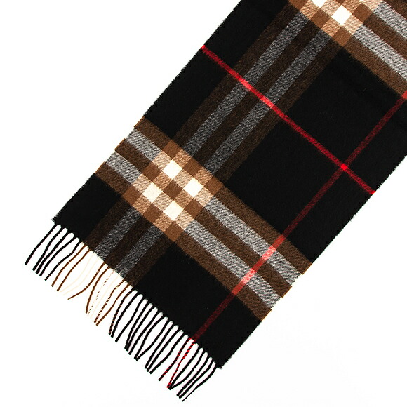 バーバリー BURBERRY カシミアマフラー （カシミヤ） ブラック×ブラウン（ジャイアントチェック柄）80164081