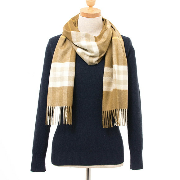 バーバリー BURBERRY カシミアマフラー （カシミヤ） ディープオリーブチェック 80226811