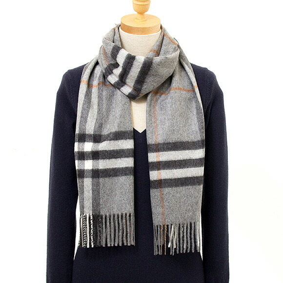 バーバリー BURBERRY カシミアマフラー （カシミヤ） グレーチェック 80163951