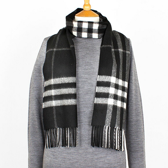 バーバリー BURBERRY カシミアマフラー （カシミヤ） ブラック 80155371