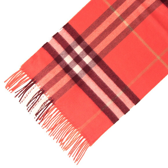 バーバリー BURBERRY カシミアマフラー （カシミヤ） クレイシエナレッドチェック 80226801