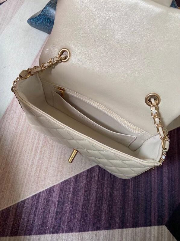 シャネル CHANEL フラップ バッグ ショルダー CC ラム パール マト AS1740 B02779 10601