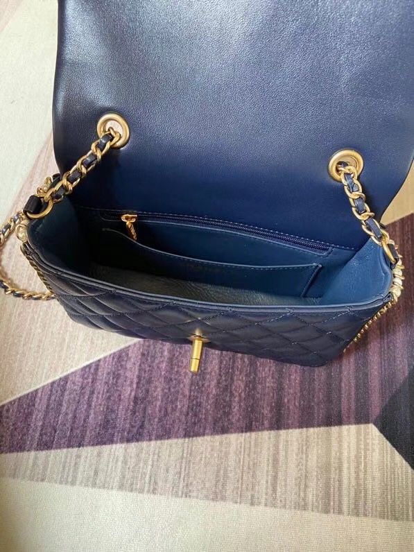 シャネル CHANEL フラップ バッグ ショルダー CC ラム パール マト AS1740 B02779 60325